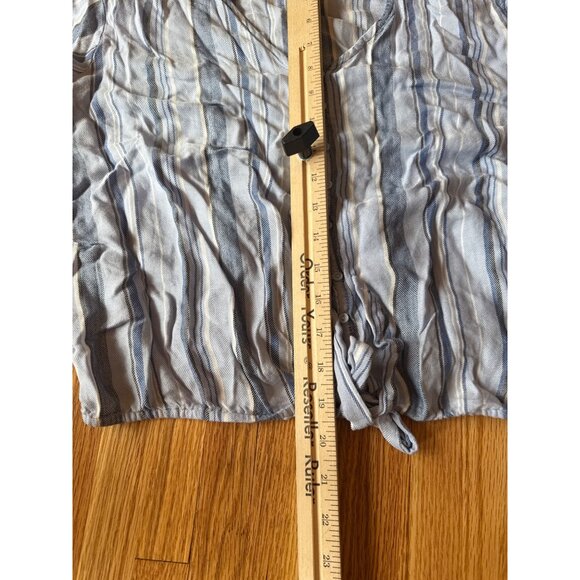 Ana Blue & White Striped Rayon Tie-Front Blouse Top XL - Picture 8 of 11